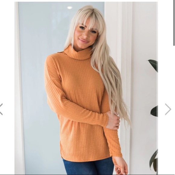 Mustard Turtleneck Sweater - Picture 1 of 6